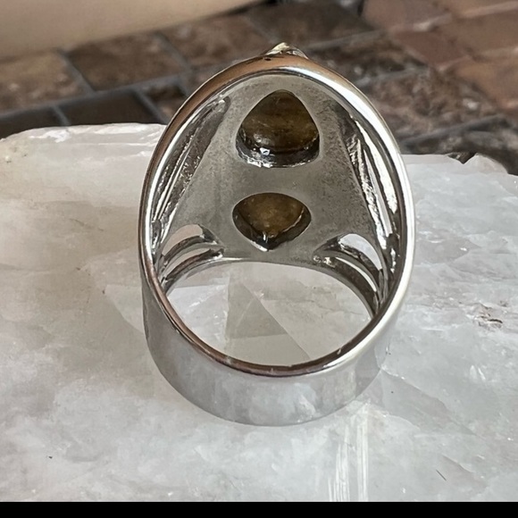 Malagasy Labradorite Large Open Framework Statement Ring - Picture 11 of 12